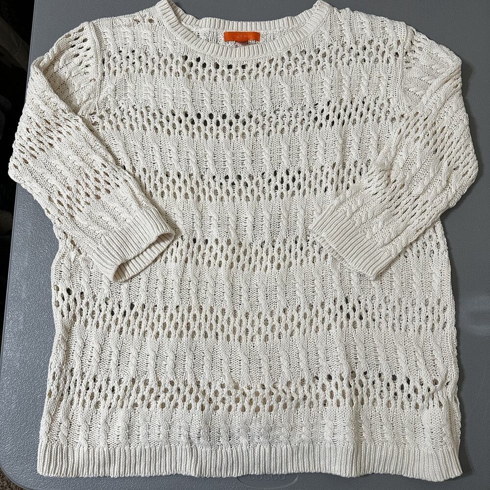 Joe Fresh Open Knit Pointelle Sweater. Ivory. See measurements for size